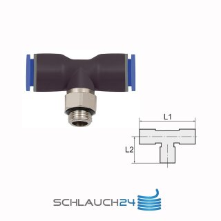 T-Steckverschraubung drehbar Außengewinde zylindrisch mit O-Ring (NBR) G 1/2 12 mm