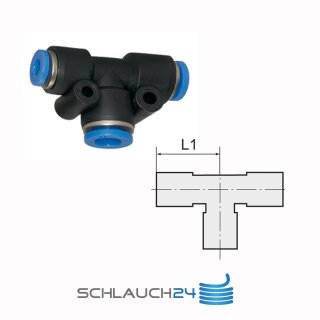 T-Steckverbindung Reduzierung T-Stück Blaue Serie 2x12 mm / 1x10 mm