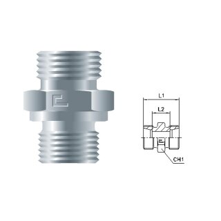 Gerade Schneidringverschraubung G ohne Muttern und Schneidringe G18L OMD