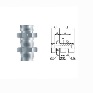 Gerade Schottverschraubung ohne Muttern und Schneidringe SV6L OMD