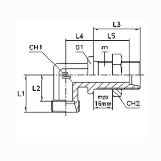 Winkelschottverschraubung ohne Muttern und Schneidringe WSV12L OMD