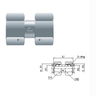 Gerade Hydraulikverschraubung Doppelmutter GZ12S