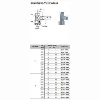 Einstellbare L-Verschraubung EL