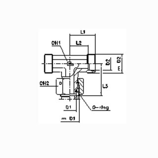 Einstellbare T-Verschraubung ET12S OMD