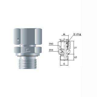 Einstellbarer Hydraulik-Einschraubstutzen mit Dichtkegel EGE10LR3/8-ED zöllig