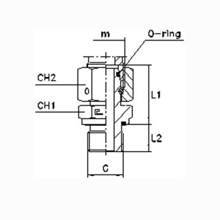 Einstellbarer Hydraulik-Einschraubstutzen mit Dichtkegel EGE22LR-ED zöllig