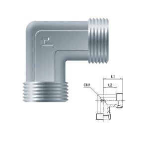 Winkelverschraubung ohne Muttern und Schneidringe W6LL OMD