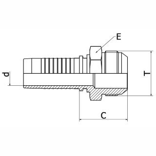 Pressnippel AGJ JM - JIC-Anschlussstutzen - 74°-Konus mit UN-/UNF-Gewinde 10 | 9/16-18