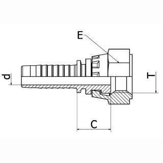 Pressnippel DKJ JF - JIC-Dichtkopf - 74°-Konus mit Überwurfmutter - UN-/UNF-Gewinde 8 | 9/16-18