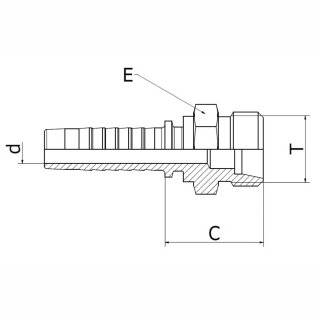 Pressnippel CEL ME - Gewindezapfen mit Bohrungsform W (24°) nach DIN 3861 - leichte Reihe 6 | M14x1,5