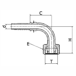 Pressnippel DKOS 90° MSOF 90° - Dichtkegel mit O-Ring nach DIN 3865 (passend für Stutzen 24° nach DIN 3901 und 3902) - Überwurfmutter - schwere Reihe 6 | M16x1,5