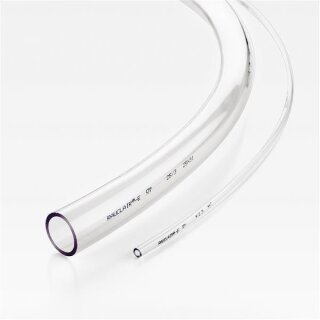 PVC Schlauch glasklar, Lebensmittelecht - REACH-, und RoHS konform, cadmium- & bleifrei als Meterware 10/16 mm
