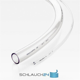 PVC Schlauch glasklar, Lebensmittelecht - REACH-, und RoHS konform, cadmium- & bleifrei als Meterware 10/16 mm