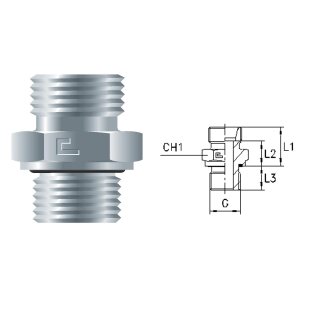 Zöllige Einschraubverschraubung mit Weichdichtung GE15R3/4-ED OMD